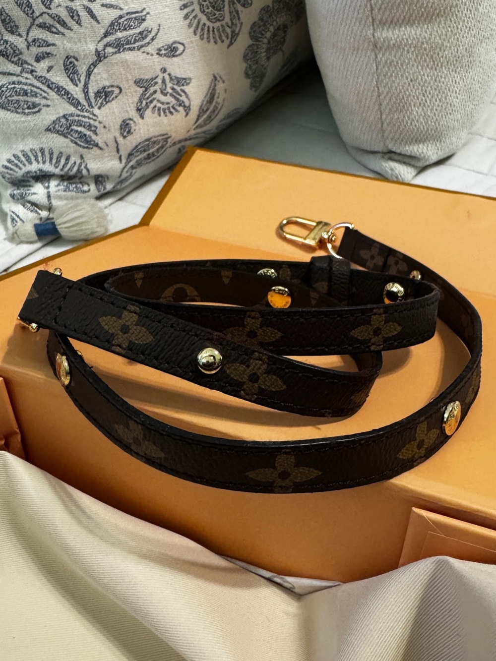 Louis Vuitton Monogram Canvas Crossbody Bag in Brown with Gold Hardware - Picture 4 of 5